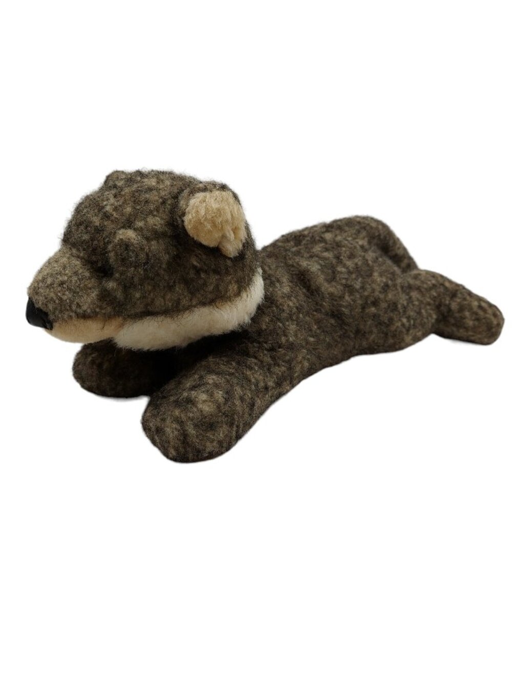 Plush Grey White Wolf Husky Dog Stuffed Animal thick fur 12 inch